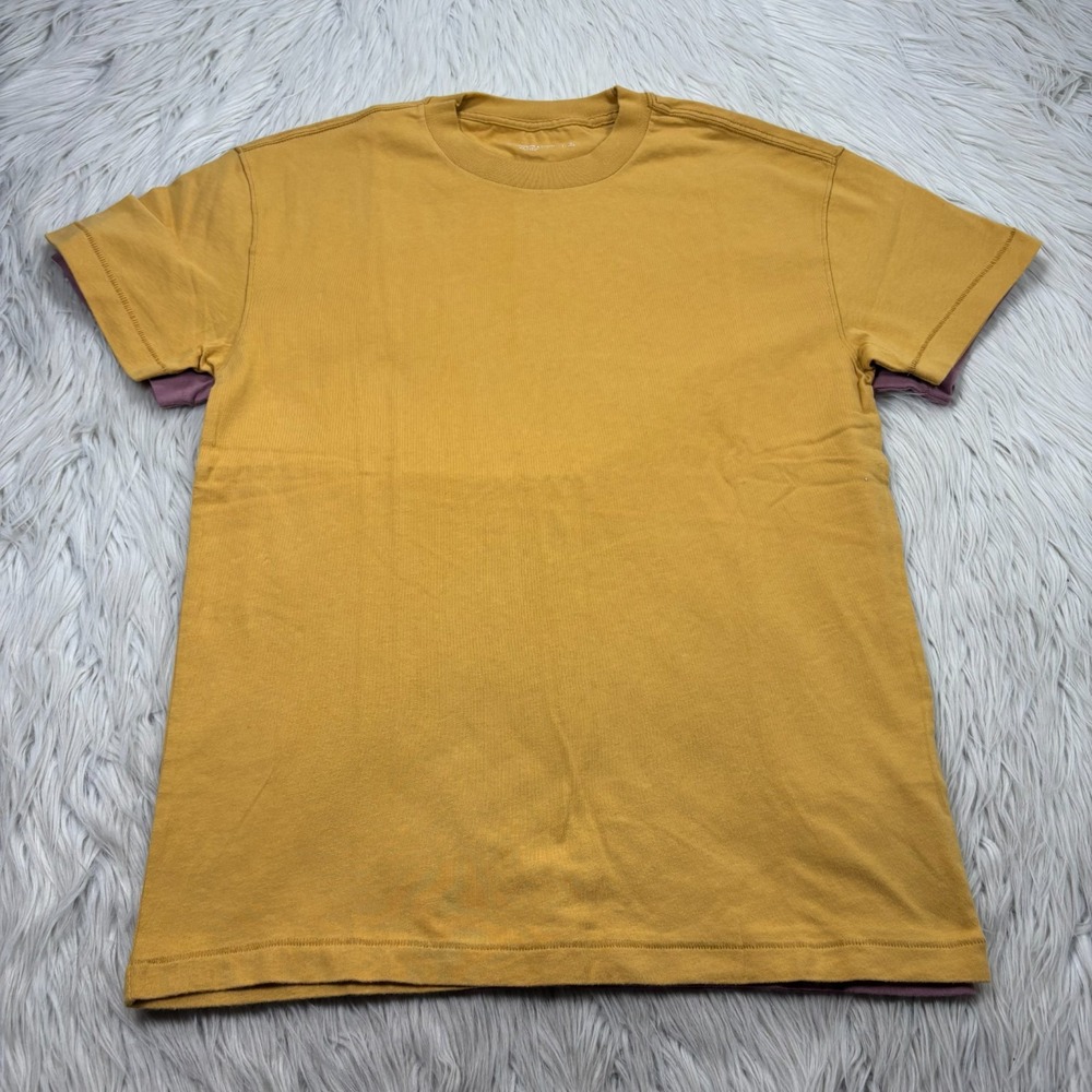 LOT 2 - Abercrombie & Fitch Men's S Soft A&F Relaxed Crew Tees Yellow Pink - Picture 5 of 5